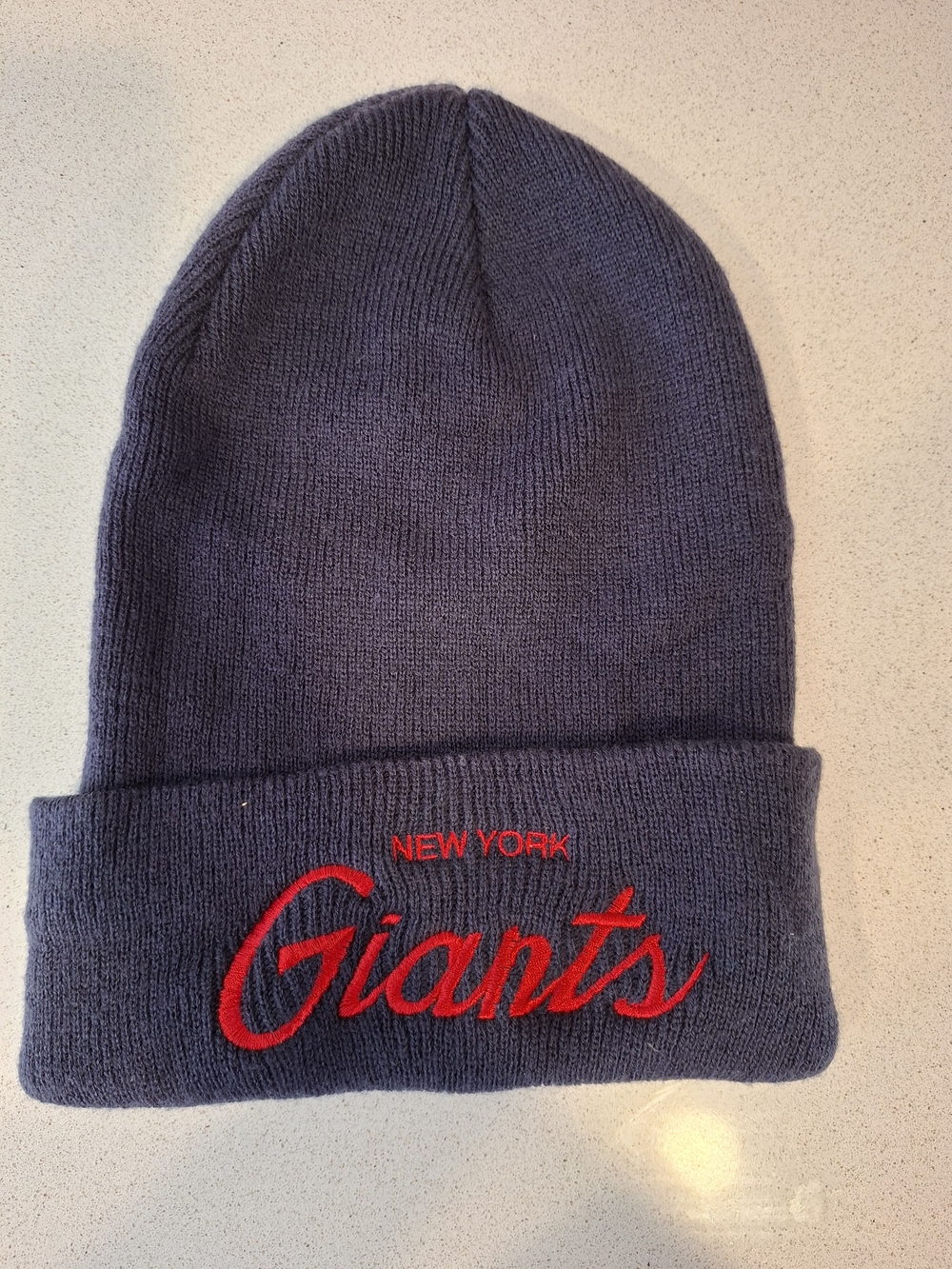Mitchell & Ness New York Giants Navy Knit Beanie Hat